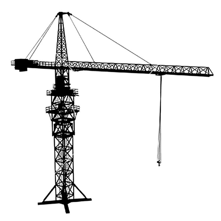 Tower crane silhouette on white background